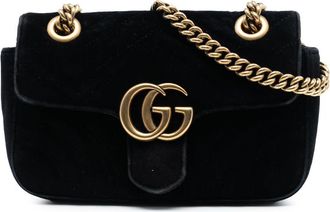 Gucci Pre-owned Gucci Small GG Marmont Matelasse Velvet Shoulder Bag 446744 520981