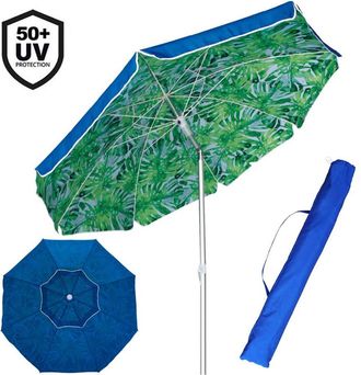 Trade Shop Trade Shop - Paraguas Mar Beach Garden Aluminio Grande 200cm Tropical Con Funda