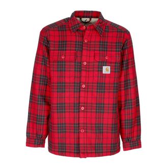Carhartt Work in Progress Rocket Gewatteerd Overhemd met Sherpa Voering - Heren - Casual Overhemden - Rood - S - Katoen - Overhemden