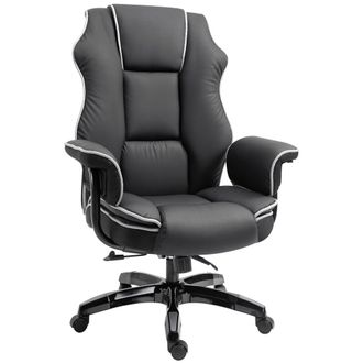 HOMCOM Vinsetto PU Upholstered Recliner Office Chair Black - HOMCOM | TJ Hughes