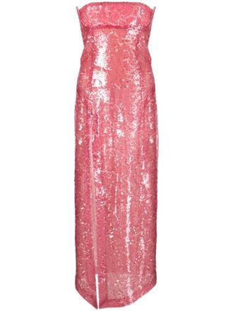 The Attico Abito midi con paillettes - Rosa