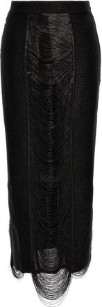 Alexander McQueen Black Armor stitch skirt