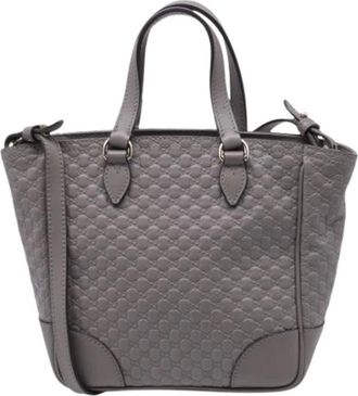 Gucci Pre-owned Small Bree Micro Guccissima Top Handle Tote Bag - - Pre-owned - Donna - Grigio - ONE SIZE