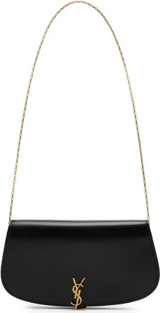 Saint Laurent Demilune Leather Wallet-on-chain - Black - One Size