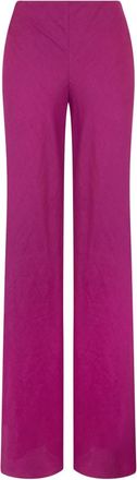 Alberta Ferretti Wijde broek - Dames - Wijde Broeken - Roze - S - Leer - Broeken