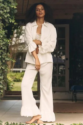 Mare Mare Bubble-Hem Satin Pajama Set