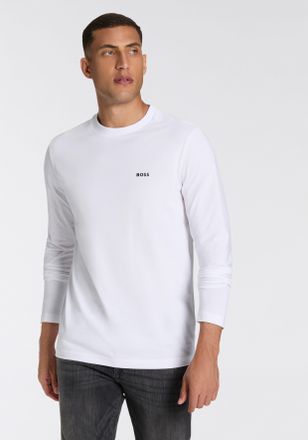 Boss Green by Hugo Boss Langarmshirt BOSS GREEN Tee Long, Herren, Gr. 3XL, weiss (wei&szlig;100), Single Jersey, Obermaterial: 95% Baumwolle, 5% Elasthan, regular fit, Rundhals, en