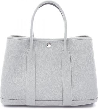 Herm&egrave;s Blue Negonda Leather Handbag Tote Bag (Pre-Owned)