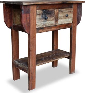 vidaXL Mesa Consola De Madera Reciclada Mixta 80x35x80 Cm Vidaxl