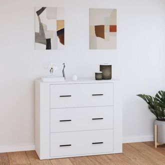 Berkfield Home Sideboard White 80x33x70 cm Engineered Wood | Size: 80 x 33 x 70 cm