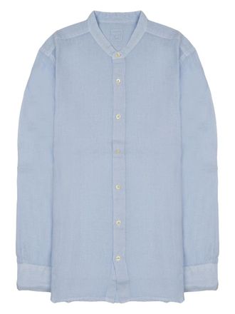 120% Lino Linen Slim Fit Band Shirt