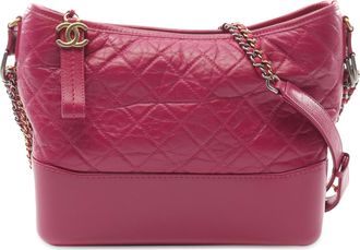 Chanel Pre-owned Womens Quilted Leather Hobo Bag - Fuschia - One Size