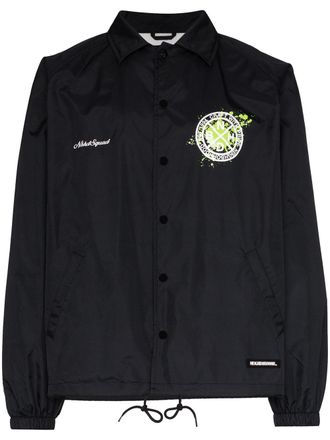 Neighborhood Brooks logo-print jacket - men - Nylon - S - Black