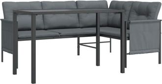 vidaXL Juego De Comedor De Jard&iacute;n 2 Piezas Acero Gris Antracita Vidaxl