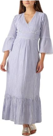 Moliin Moliin, Kleedjes, Dames, Blauw, XL, Lichtblauwe Midi Jurk Charme