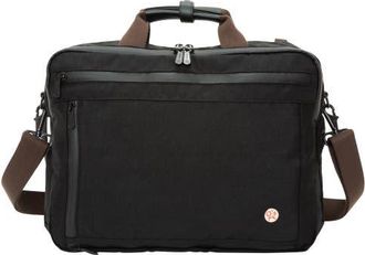 Giorgio Martello Milano Waxed Nylon Saratoga Briefcase in Black at Nordstrom
