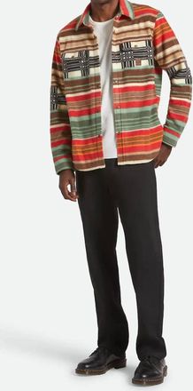 Brixton Bowery Arctic Stretch Fleece Jacket In Orange Multi