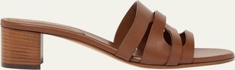 Gianvito Rossi 45mm Calfskin Leather Mule Sandals