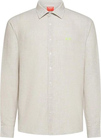 Sun 68 S36122 Casual Shirt - Heren - Casual Overhemden - Beige - 2XL - Overhemden