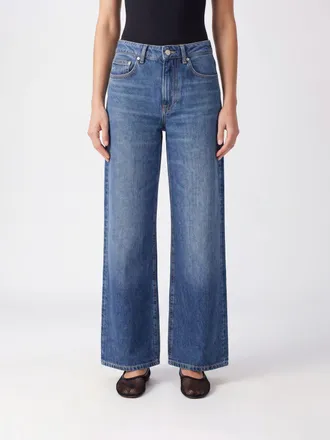 Jeanerica Jeans Belem a gamba larga in denim di cotone riciclato con vita alta