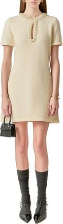 English Factory Bead & Rhinestone Sweater Dress in Off White at Nordstrom, Size X-Small