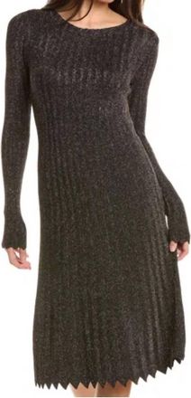 Elie Tahari Metallic Knit Midi Dress In Black