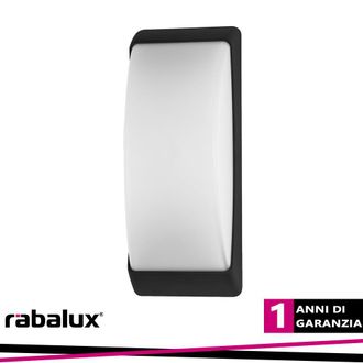 Rabalux Applique Da Parete Opole Opaco Black Bianco 1x Max.12w Ip65 B: 13 Cm H: 32cm