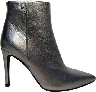 Pollini stivali e stivaletti Nappa - Dames - Laarzen met Hak - Grijs - 36 EU - Leer - Schoenen