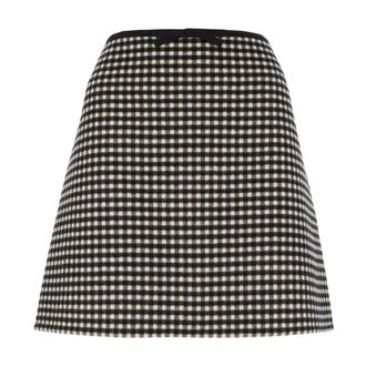 Valentino Garavani Short Skirts, female, Black, Size: 2XS Checked Wool and Cashmere Mini Skirt