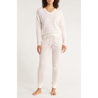 Papinelle Sleepwear Super Soft Thermal Knit Pajamas in Strawberry Ditsy at Nordstrom Rack, Size X-Large