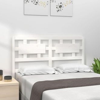 vidaXL Bed Headboard White 185.5x4x100 cm Solid Wood Pine Vidaxl
