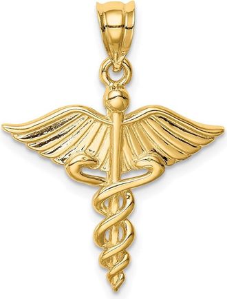 Diamond2Deal 14k Yellow Gold Polished 3-D Medical Pendant