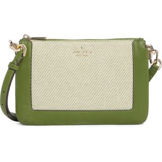 Kate Spade New York lena canvas colorblock double compartment crossbody bag in Kelp Forest Multi at Nordstrom Rack