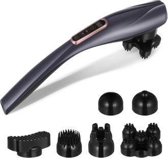 OEM Masajeador El&eacute;ctrico Port&aacute;til Con Calefacci&oacute;n, Niveles De Intensidad Y Modos De Masaje Ajustables Para Cuello, Espalda Y Cuerpo - Inal&aacute;mbrico Y Recarg