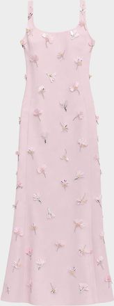 SIMKHAI Briella 3D Floral Beaded Trumpet Gown