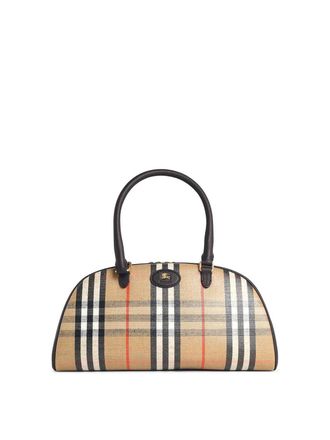 Burberry Bowling Highlands Medium Bag In Cotton Blend