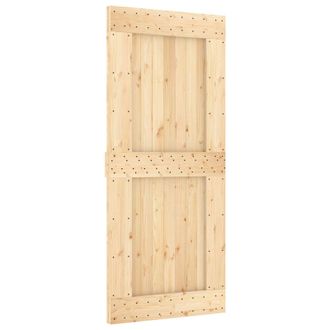 vidaXL Puerta Corredera Narvik Natural Y Negro 90 X 210 Cm (213,5 Cm) Vidaxl