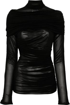 MUGLER ruched top - women - Viscose - 40 - Black