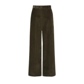 Max Mara Tania Broek - Dames - Wijde Broeken - Groen - XS - Katoen - Broeken
