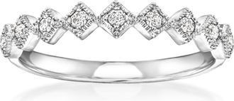 RS Pure by Ross-Simons Diamond Square-Pattern Ring in Sterling Silver