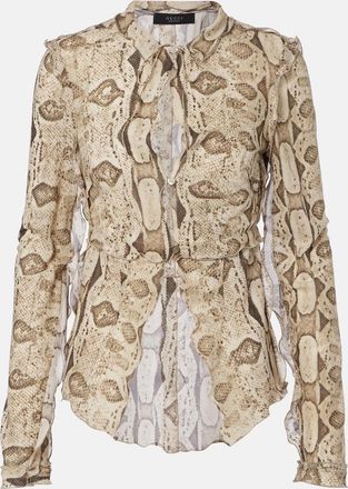 Gucci Snake-print silk blouse