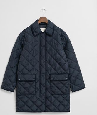 GANT Women Quilted Corduroy Trim Coat (XXL) EVENING BLUE