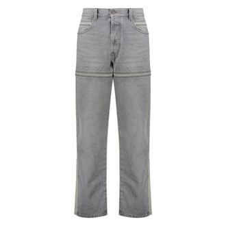Diesel Straight Jeans, male, Gray, Size: W36 Elegant Lightweight Trousers