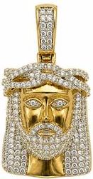 LuvMyJewelry Divine Radiance 10K Gold 0.9 Ct Diamond Jesus Pendant in 10K Yellow Gold at Nordstrom