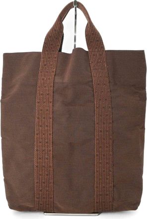 Herm&egrave;s Brown Canvas Tote Bag (Pre-Owned)