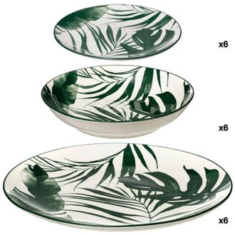 Secret de Gourmet 18 Piezas Servicio Palme Blanco Verde - Sg Secret De Gourmet