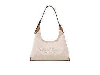 Marc Jacobs The Canvas And Leather Belted Sack Bag Shoulder Womens Handbags Beige/Argan Oil, Cotton/Leather/Rayon