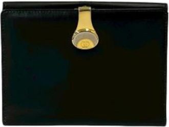 Gucci Pre-owned Vintage Portemonnee (bi-fold) - Dames - Vintage Accessoires - Zwart - ONE Size - Leer - Vintage