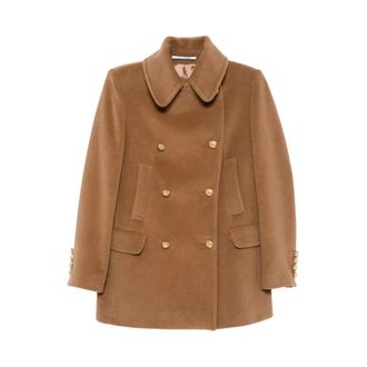 Tagliatore Double-Breasted Coats, female, Brown, Size: S Blanche Coat