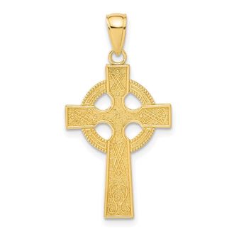 Diamond2Deal 14k Gold Celtic Cross Pendant